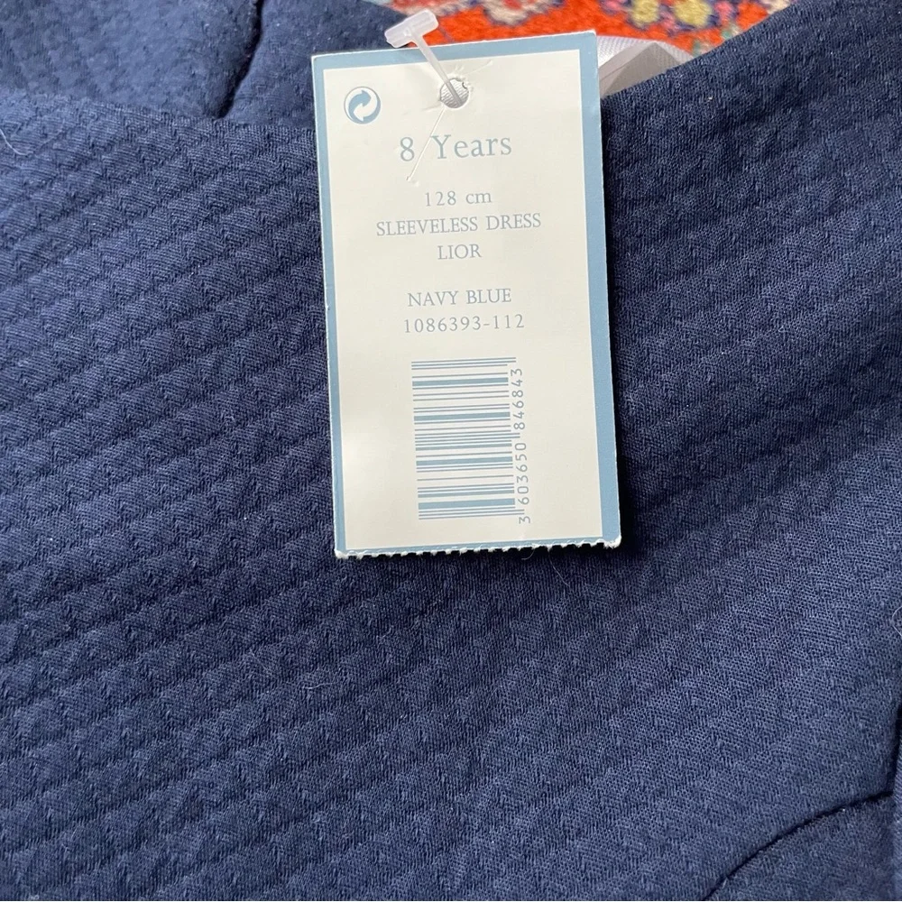 NWT Jacadi Paris Classic & Elegant Pleated Drop Waist Dress Navy Blue - Picture 6 of 14